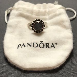 Authentic Pandora Ring with Grey Moon Stone size 9